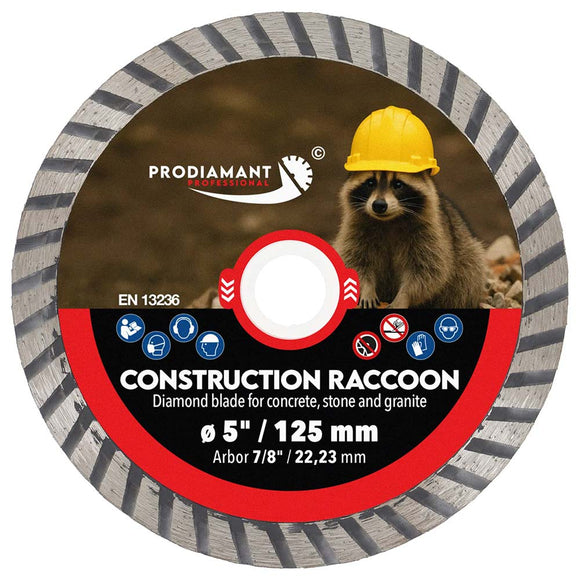 CONSTRUCTION RACCOON Diamond Blade for Concrete, Brick, Stone & Tile