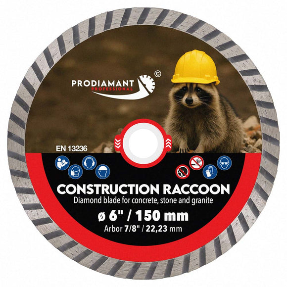 CONSTRUCTION RACCOON Diamond Blade for Concrete, Brick, Stone & Tile