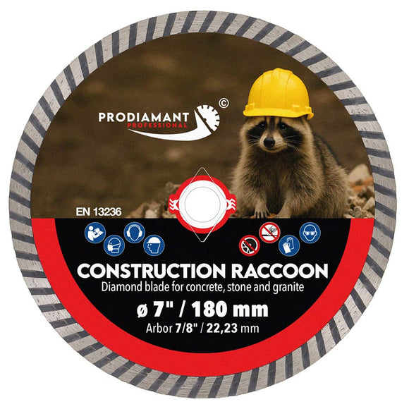 CONSTRUCTION RACCOON Diamond Blade for Concrete, Brick, Stone & Tile