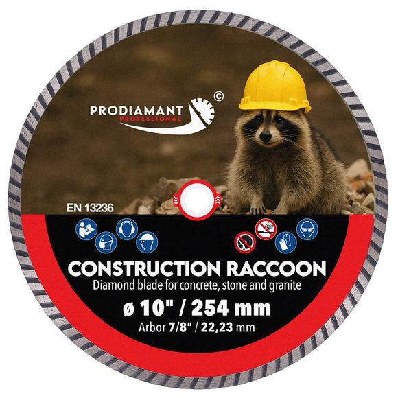CONSTRUCTION RACCOON Diamond Blade for Concrete, Brick, Stone & Tile